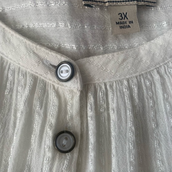 Lucky Brand Women’s Tunic Size 3X Ivory Crochet Trim Relaxed Blouse Prairie - Picture 4 of 7